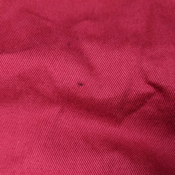 Vintage Eddie Bauer Red Denim Bomber Jacket With Plaid Trim, Full Zip, Large - Picture 10 of 12